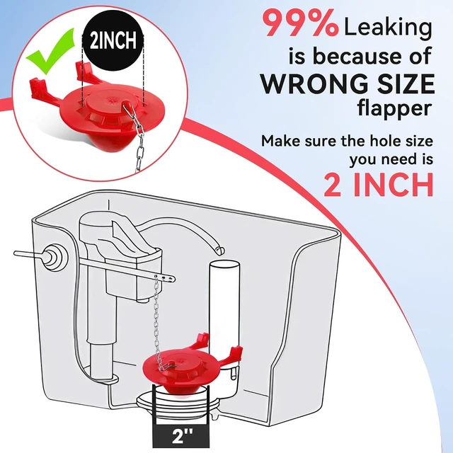 Alt view image 4 of 7 - 3-Set Toilet Tank Replacement Kit Fill Valve, 2-in. Flapper & Side Handle