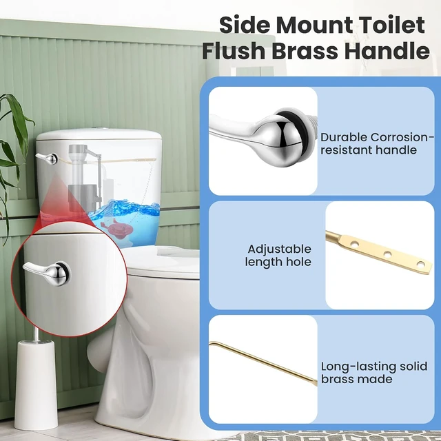 Alt view image 5 of 7 - 3-Set Toilet Tank Replacement Kit Fill Valve, 2-in. Flapper & Side Handle