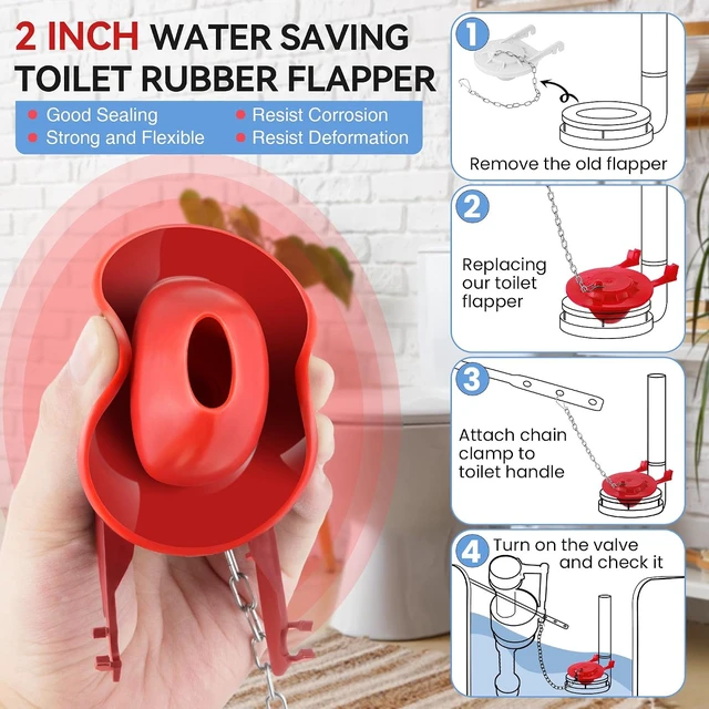 Alt view image 7 of 7 - 3-Set Toilet Tank Replacement Kit Fill Valve, 2-in. Flapper & Side Handle