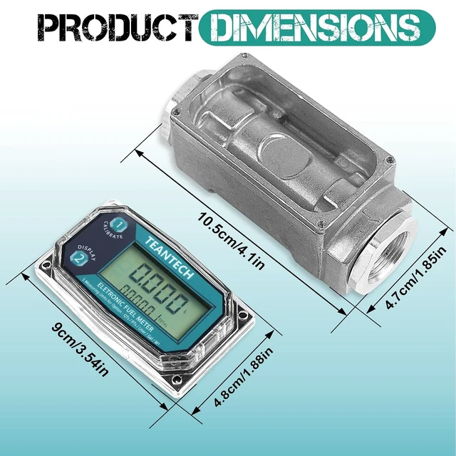 Alt view image 2 of 7 - 1-Inch High Accuracy Digital Turbine Fuel Flow Meter for Diesel