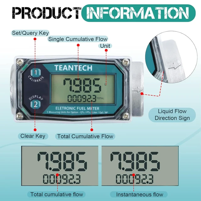 Alt view image 3 of 7 - 1-Inch High Accuracy Digital Turbine Fuel Flow Meter for Diesel