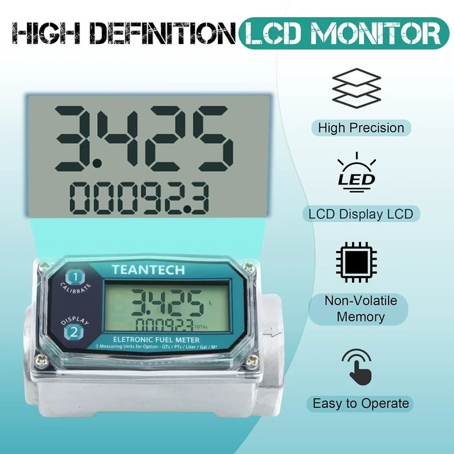 Alt view image 6 of 7 - 1-Inch High Accuracy Digital Turbine Fuel Flow Meter for Diesel