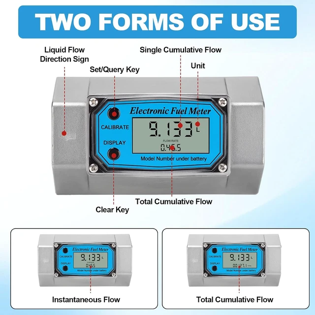 Alt view image 3 of 7 - Digital 2-Inch Turbine Flow Meter