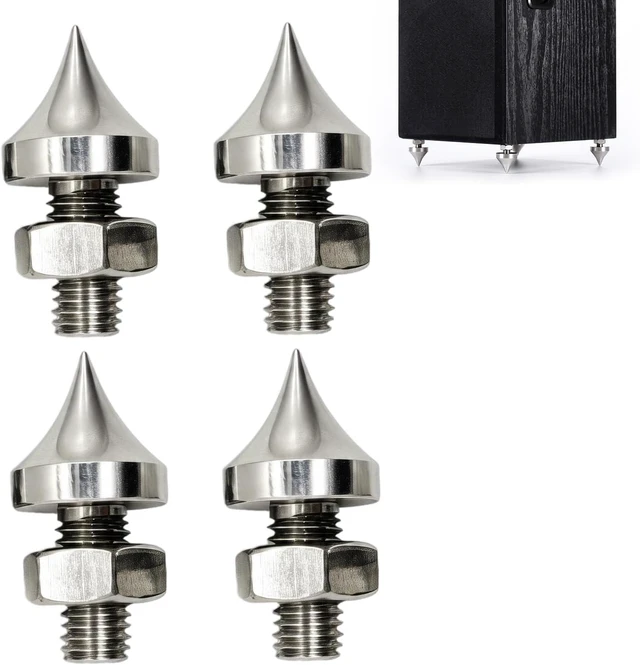 Main image of 4-Pcs M6/M8/M10/M12 Stainless Steel Speaker Spikes HiFi Shock Absorber Isolation Pucks for Amplifier, CD & DVD Player (M10)