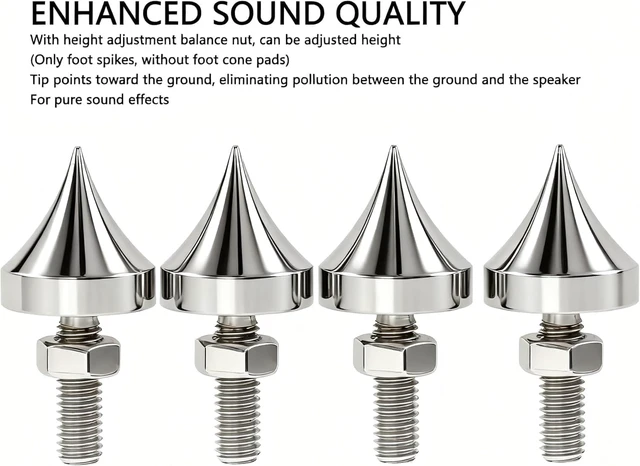 Alt view image 5 of 7 - 4-Pcs M6/M8/M10/M12 Stainless Steel Speaker Spikes HiFi Shock Absorber Isolation Pucks for Amplifier, CD & DVD Player (M10)