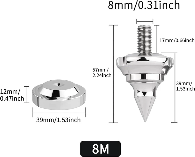 Alt view image 5 of 7 - 4-Pack 316 Stainless Steel Speaker Isolation Feet with Adhesives (M8)