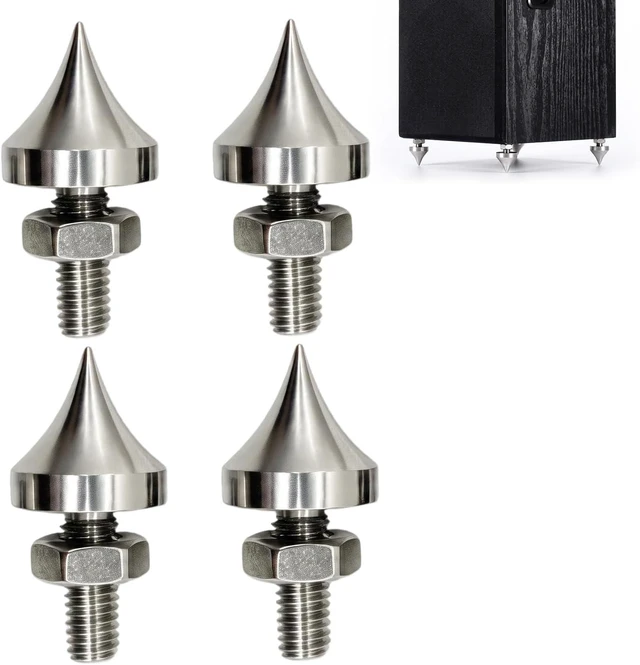 Main image of 4-Pcs M6/M8/M10/M12 Stainless Steel Speaker Spikes HiFi Shock Absorber Isolation Pucks for Amplifier, CD & DVD Player (M8)