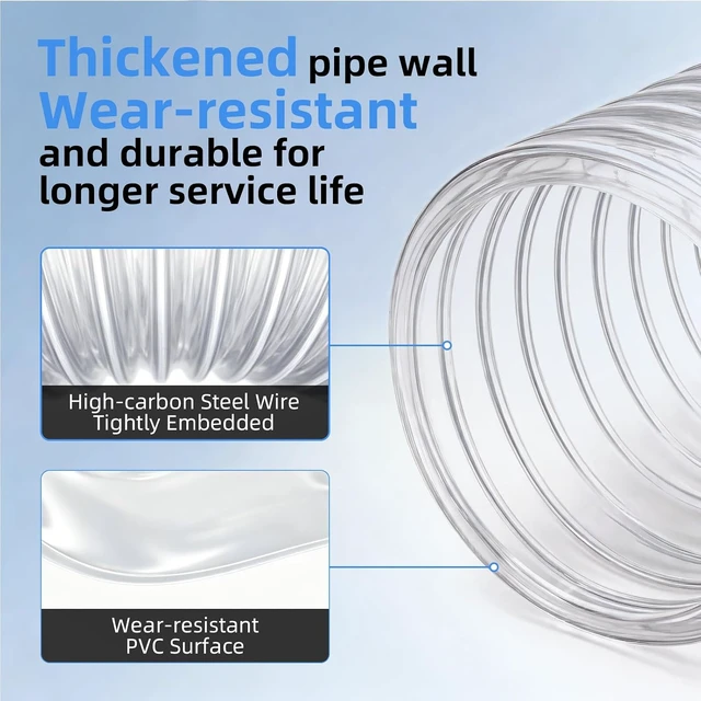 Alt view image 2 of 6 - 4-Inch x 20-Foot Vacuum Tube for Workshop Dust Removal