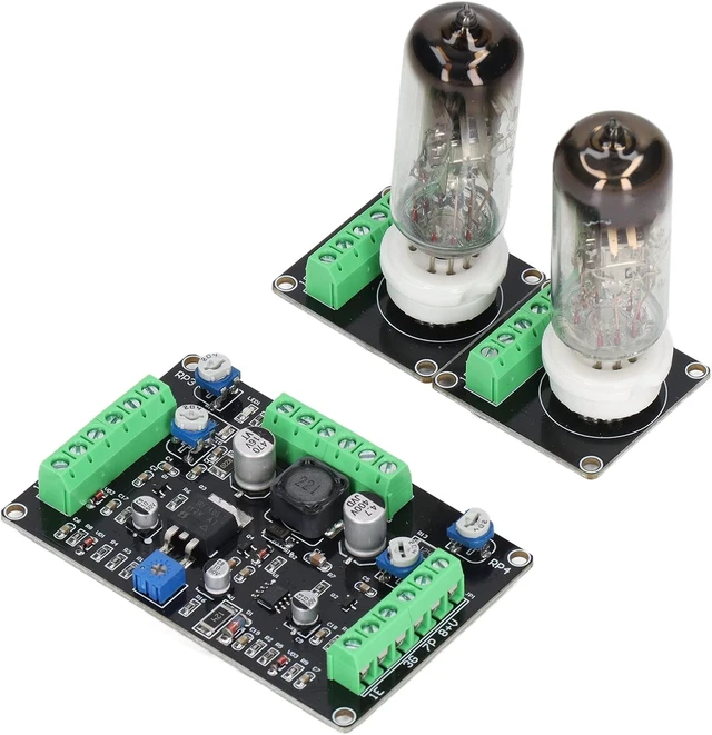 Alt view image 2 of 7 - 6E2 Dual Channel Vacuum Tube Level Indicator Driver Board Kit 2pcs PCB, 2pcs Tube & 2pcs Cable for DIY Audio & Industrial Equipment