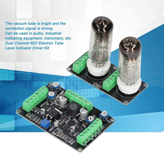 Alt view image 3 of 7 - 6E2 Dual Channel Vacuum Tube Level Indicator Driver Board Kit 2pcs PCB, 2pcs Tube & 2pcs Cable for DIY Audio & Industrial Equipment