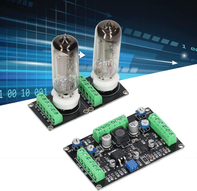Alt view image 5 of 7 - 6E2 Dual Channel Vacuum Tube Level Indicator Driver Board Kit 2pcs PCB, 2pcs Tube & 2pcs Cable for DIY Audio & Industrial Equipment