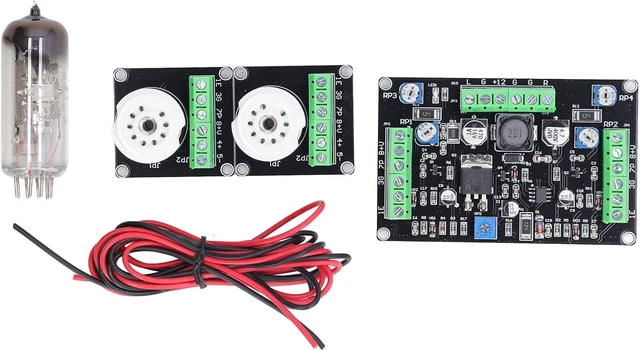 Alt view image 6 of 7 - 6E2 Dual Channel Vacuum Tube Level Indicator Driver Board Kit 2pcs PCB, 2pcs Tube & 2pcs Cable for DIY Audio & Industrial Equipment