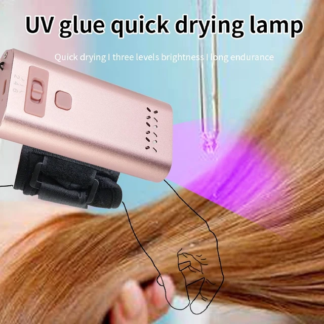 Alt view image 2 of 7 - V Light Hair Extension Kit 3 LED Beads, 395nm 6W UV Glue Lamp Machine