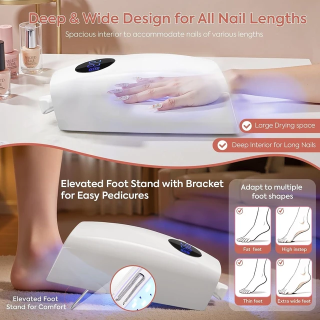 Alt view image 4 of 7 - 72W Cordless UV LED Nail Lamp Nail Dryer with 45 Beads & 4 Timers
