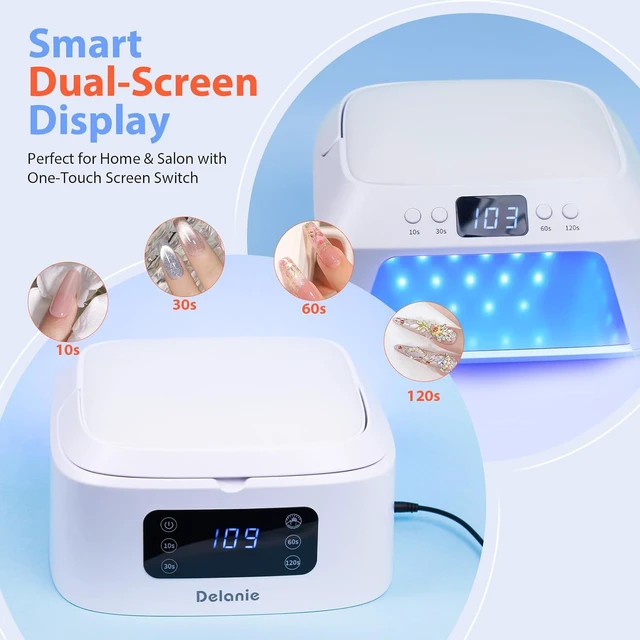 Alt view image 2 of 7 - Professional UV Light for Gel Nails Dual Screen Front & Back