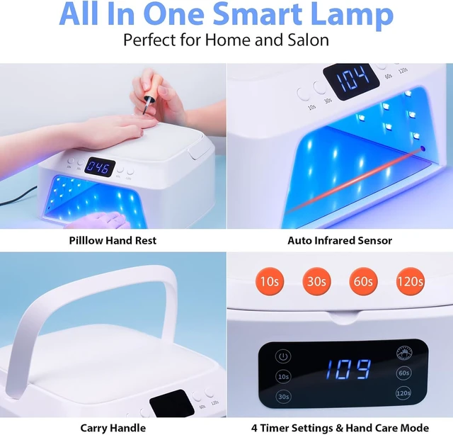 Alt view image 3 of 7 - Professional UV Light for Gel Nails Dual Screen Front & Back