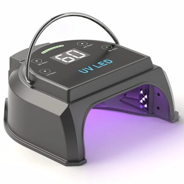 Main image of 80W Professional Cordless UV LED Nail Lamp 45 Beads & Rechargeable Battery, Portable Gel Nail Curing Dryer for Salon or Home, Black