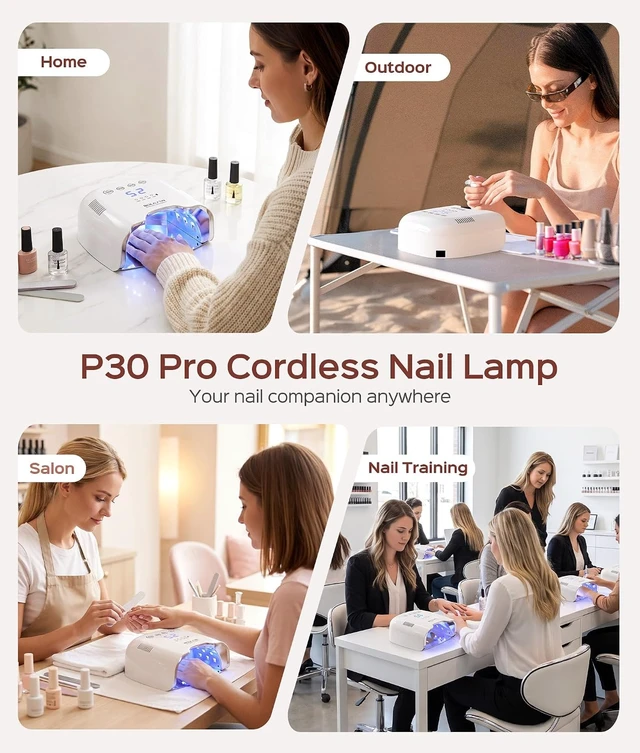 Alt view image 2 of 7 - P30 Pro Rechargeable Cordless UV LED Nail Lamp for Gel Nails, White