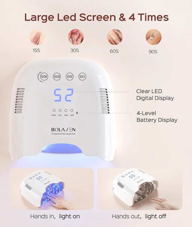 Alt view image 6 of 7 - P30 Pro Rechargeable Cordless UV LED Nail Lamp for Gel Nails, White