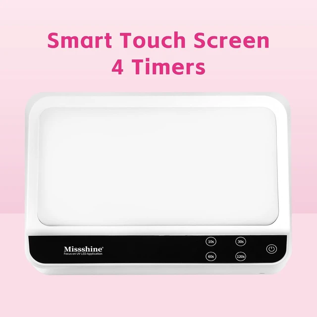 Alt view image 2 of 7 - 72W UV Nail Lamp with 66 Dual Source Beads Large Space UV Light for Gel Nails, Tilting Hand Pillow, Smart Touch Screen, Mirror Removable Base, 4 Timers & Built-in USB