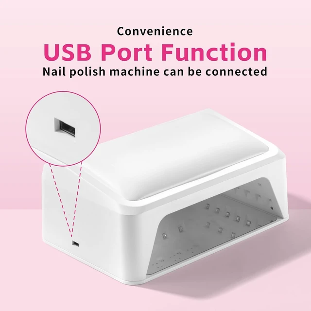 Alt view image 6 of 7 - 72W UV Nail Lamp with 66 Dual Source Beads Large Space UV Light for Gel Nails, Tilting Hand Pillow, Smart Touch Screen, Mirror Removable Base, 4 Timers & Built-in USB