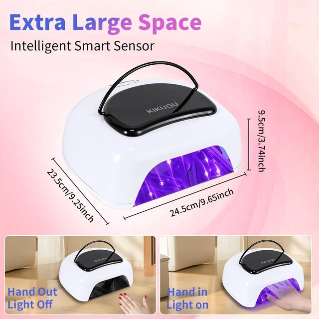 Alt view image 7 of 7 - 96W Professional Rechargeable UV LED Nail Lamp Cordless UV Light with Metallic Reflector & Metal Base, Fast Curing for Manicure & Pedicure, Ideal for Salon & Home (White)