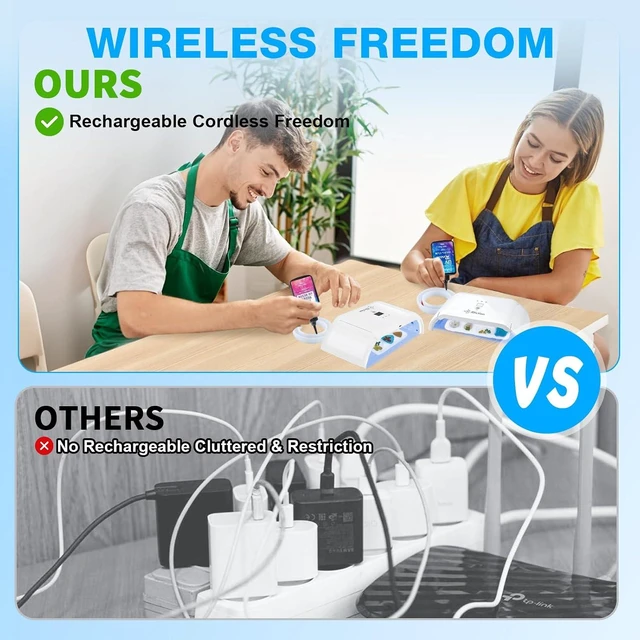 Alt view image 2 of 7 - Wireless UV Resin Light with 48 LED Beads Long Time Settings (1min, 3min, 5min, 10min), Rechargeable 48W Cordless Curing Tool for Jewelry Making & Crafts