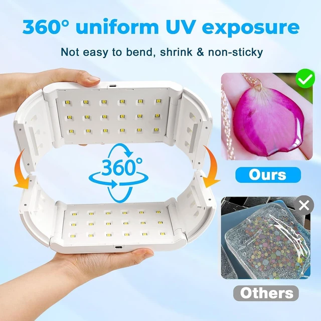Alt view image 6 of 7 - Wireless UV Resin Light with 48 LED Beads Long Time Settings (1min, 3min, 5min, 10min), Rechargeable 48W Cordless Curing Tool for Jewelry Making & Crafts