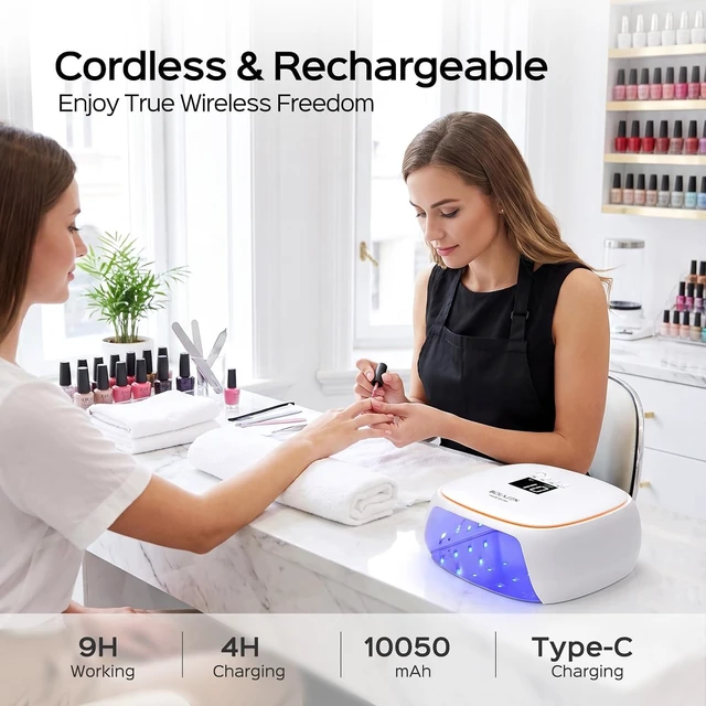 Alt view image 2 of 7 - USB-C Cordless Rechargeable UV LED Nail Lamp for Salon & Home