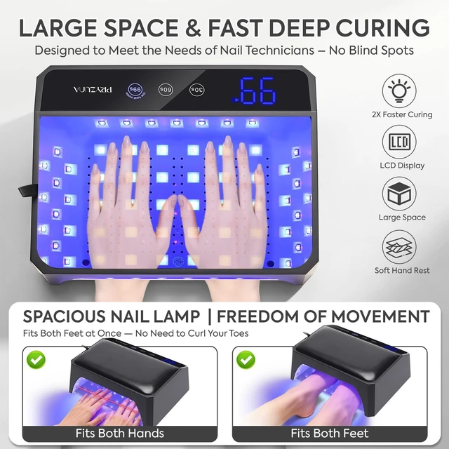 Alt view image 2 of 7 - 120W UV LED Nail Lamp with Two-Hand Design for Gel Nails