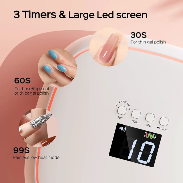 Alt view image 7 of 7 - USB-C Cordless Rechargeable UV LED Nail Lamp for Salon & Home