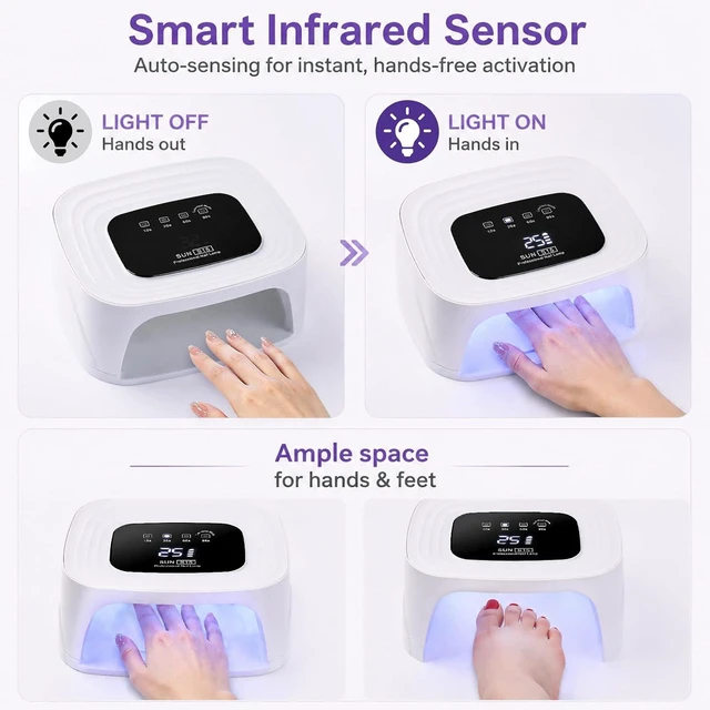 Alt view image 6 of 7 - 7800mAh Rechargeable Cordless UV LED Gel Nail Lamp