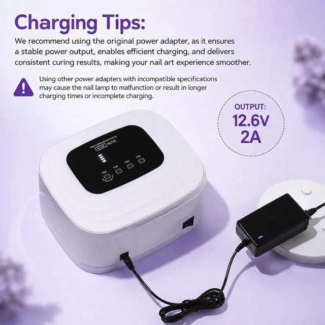 Alt view image 7 of 7 - 7800mAh Rechargeable Cordless UV LED Gel Nail Lamp
