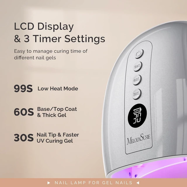 Alt view image 5 of 7 - P-Plus30GT Full-Hand Cordless UV LED Nail Lamp with Metal Base
