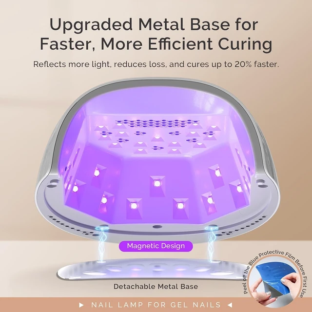 Alt view image 3 of 7 - P-Plus30GT Full-Hand Cordless UV LED Nail Lamp with Metal Base