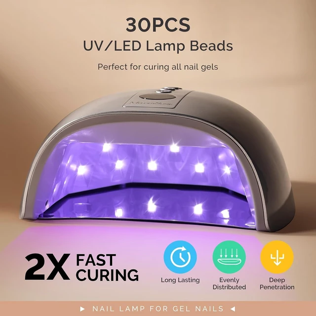 Alt view image 6 of 7 - P-Plus30GT Full-Hand Cordless UV LED Nail Lamp with Metal Base