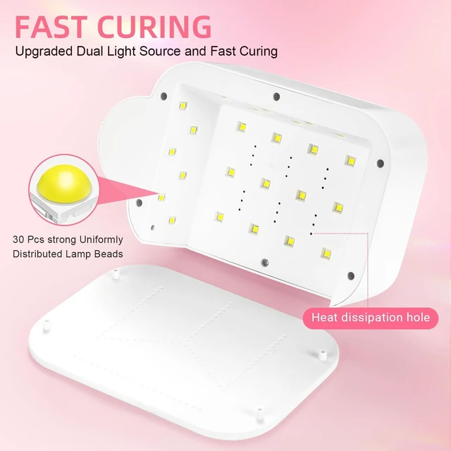 Alt view image 7 of 7 - Cordless UV LED Nail Lamp with Arm Rest Rechargeable Wireless Gel Polish Dryer for Mobile Tech, 2-in-1 Portable Curing Light with Soft Hand Pillow & High-Capacity Battery, White