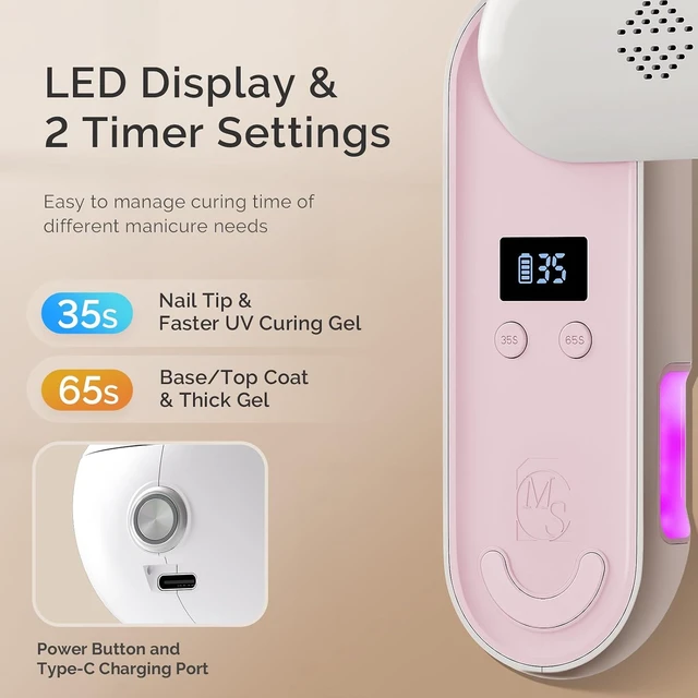 Alt view image 6 of 7 - P-PLUS20F Compact Cordless UV LED Nail Lamp