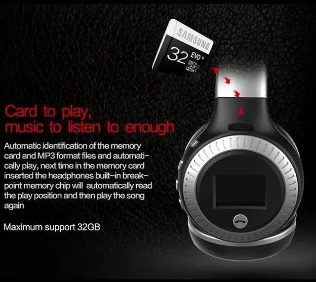 Alt view image 6 of 7 - Universal Bluetooth Headset Wireless Hi-Fi Stereo Foldable Headphones Earphones