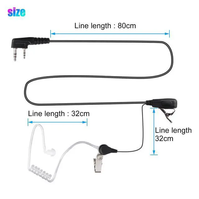 Alt view image 7 of 7 - 2 Pin Walkie Talkie Earpiece Headset Earphone For BAOFENG/BAOJIE/WEIERWEI Radio