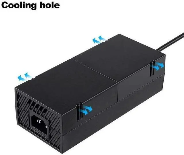 Alt view image 6 of 7 - For Microsoft Xbox One Console AC Adapter Brick Charger Power Supply Cord Black