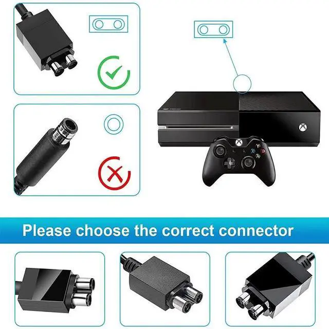 Alt view image 2 of 7 - For Microsoft Xbox One Console AC Adapter Brick Charger Power Supply Cord Black