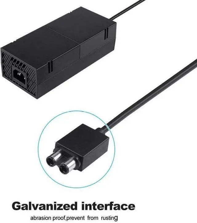 Alt view image 5 of 7 - For Microsoft Xbox One Console AC Adapter Brick Charger Power Supply Cord Black