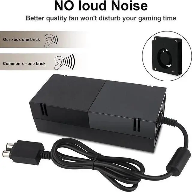 Alt view image 7 of 7 - For Microsoft Xbox One Console AC Adapter Brick Charger Power Supply Cord Black