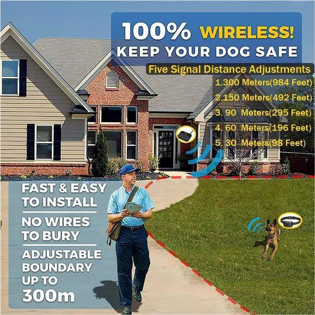 Alt view image 7 of 7 - 1/2/3 Pet Dog Wireless Electric Fence Containment System Training Collar Shock