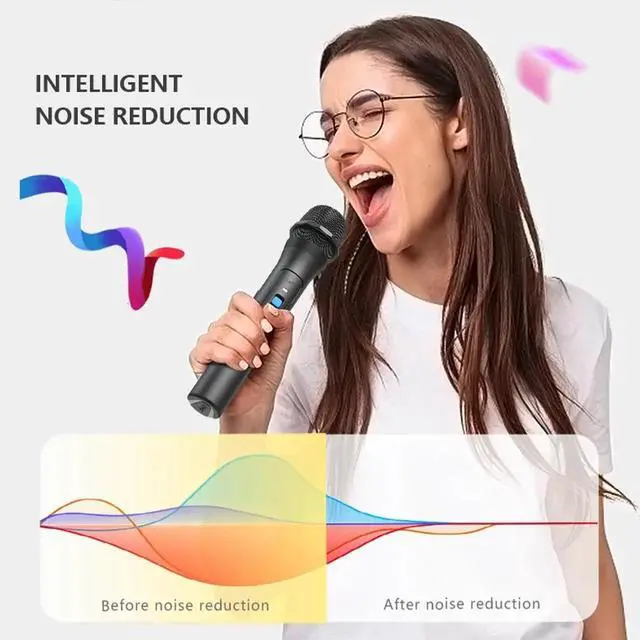 Alt view image 4 of 7 - Professional VHF Wireless Microphone Handheld Mic System Karaoke W/Receiver US