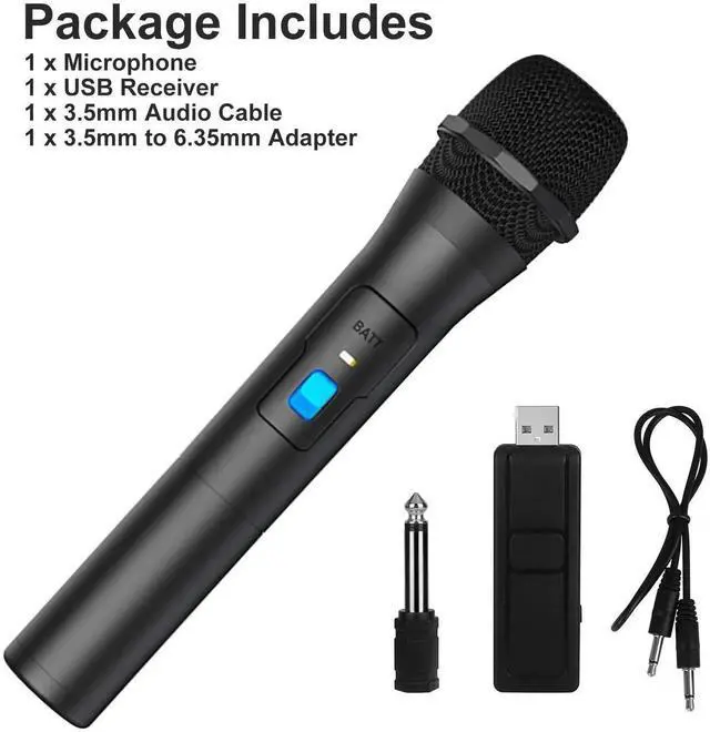 Alt view image 6 of 7 - Professional VHF Wireless Microphone Handheld Mic System Karaoke W/Receiver US