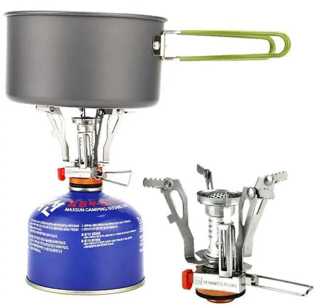 Alt view image 2 of 6 - Ultralight Portable Backpacking Gas Butane Propane Outdoor Camp Gas Stove Burner