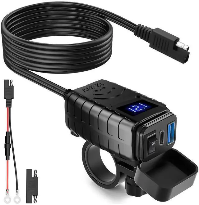 Main image of Waterproof QC 3.0 Motorcycle Dual USB Phone GPS Super Fast Charger Adapter LED