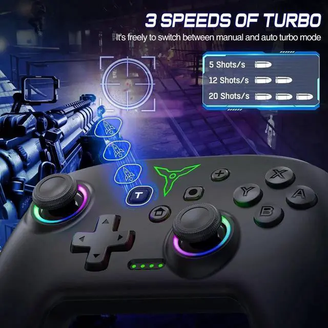 Alt view image 5 of 7 - Pro Wireless Game Controller Gamepad Joystick Remote For Nintendo Switch /OLED